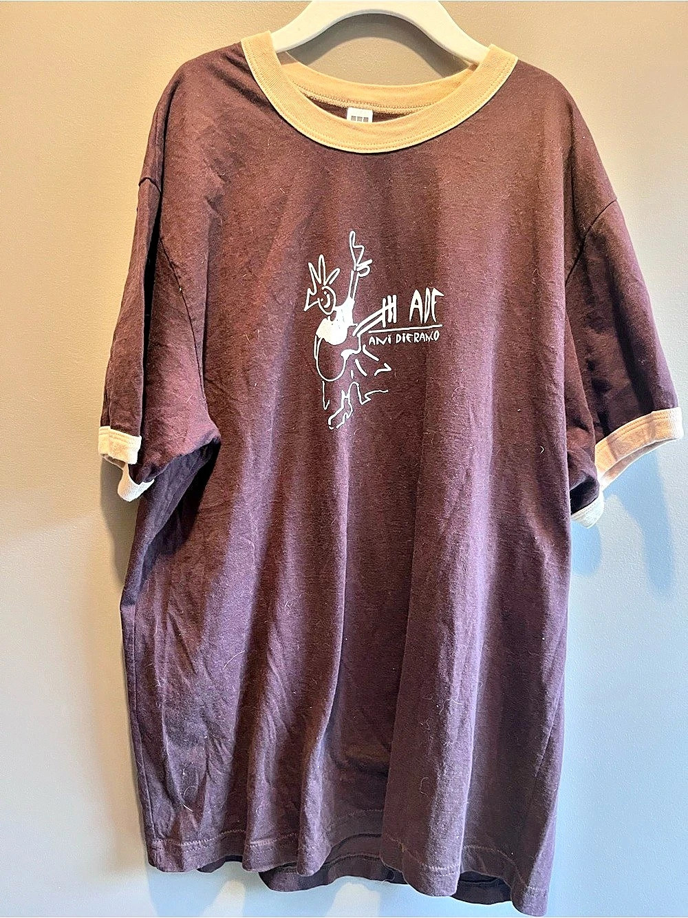American Apparel Ani DiFranco Tour T-Shirt Graphic Tee Brown Size Medium